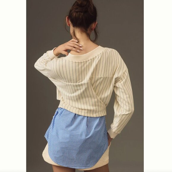 NWT Anthropologie French Terry Twofer Sweatshirt - Picture 3 of 6